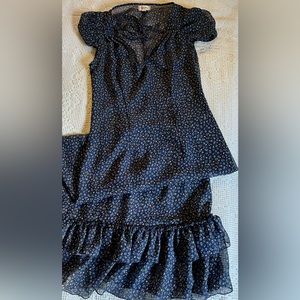 Women’s maxi dress size S sheer with ruffle bottom